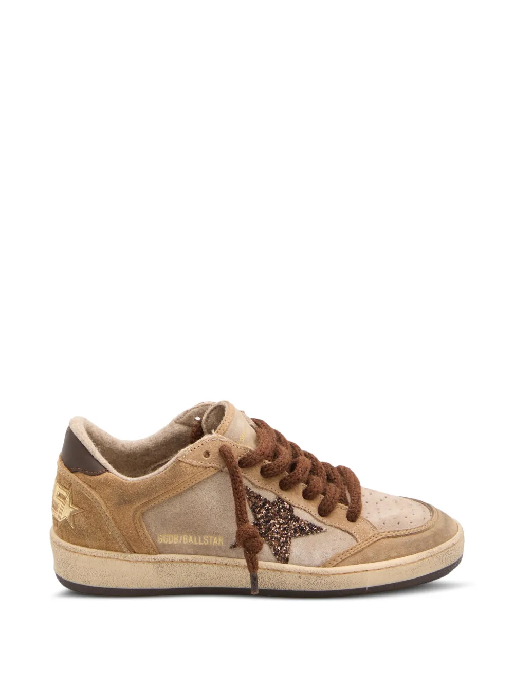 Golden Goose Ball Star leren sneakers met ster-applicatie Beige