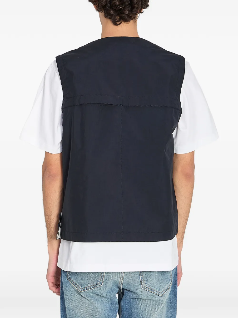 Stone Island G100005 metalen lamina poly ripstop spencer Blauw