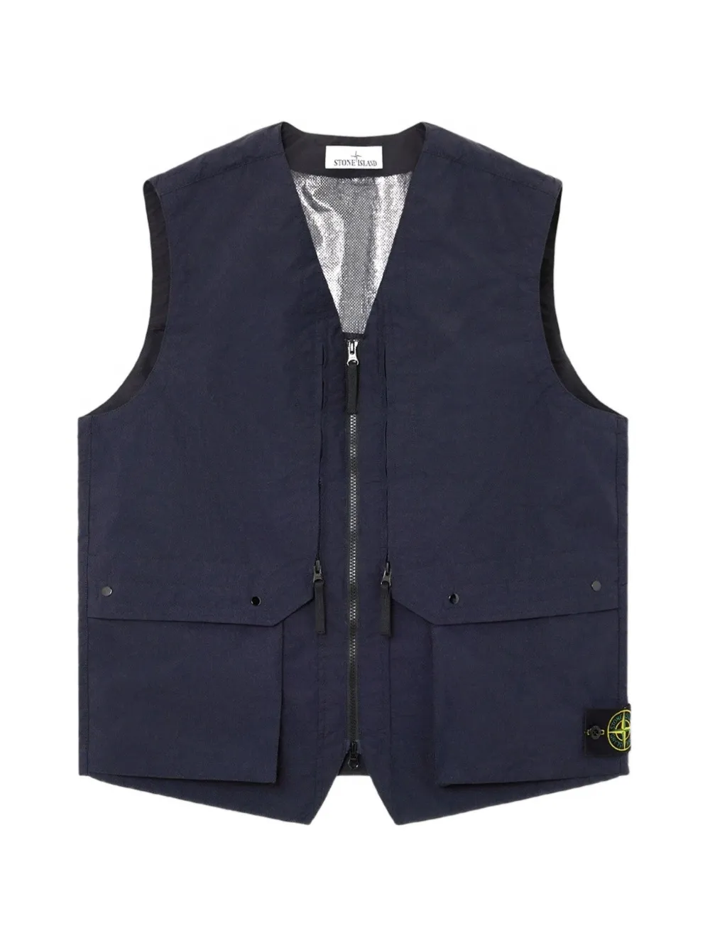Stone Island G100005 metalen lamina poly ripstop spencer Blauw