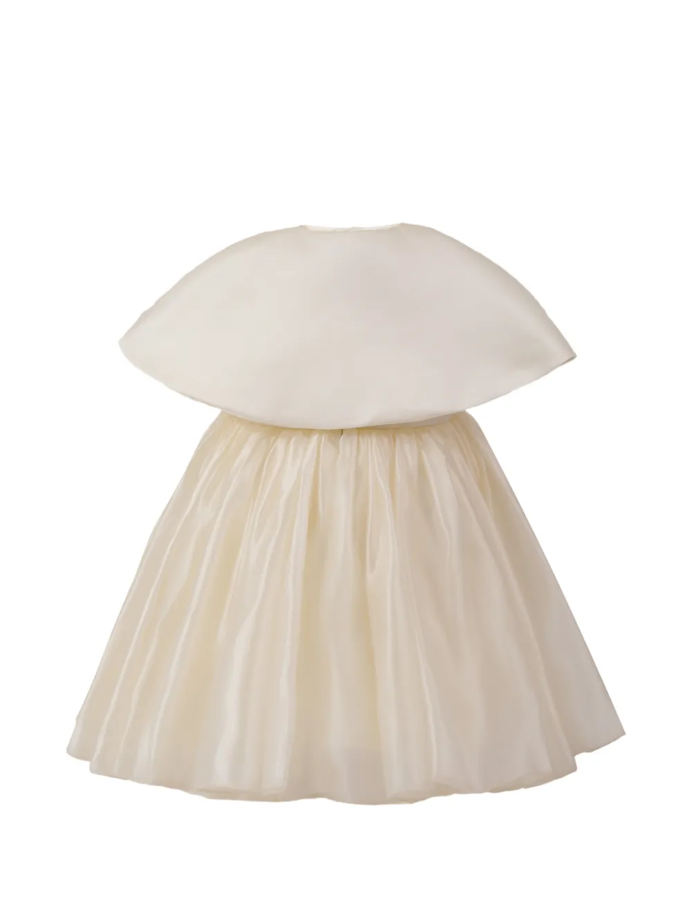 Tulleen Dovera avondjurk met cape Beige