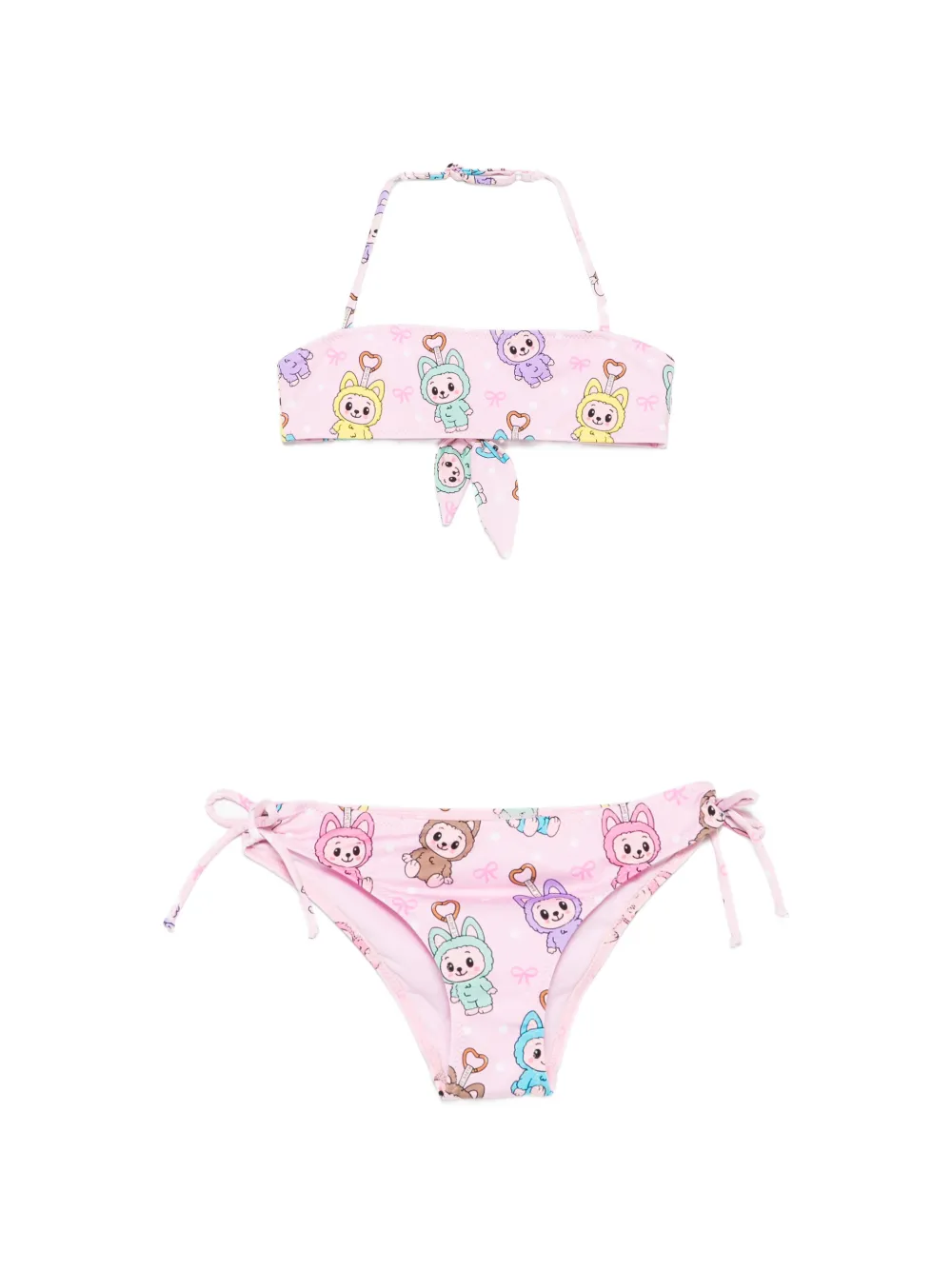 MC2 Saint Barth Kids Mary cartoon-print tie bikini - Rosa