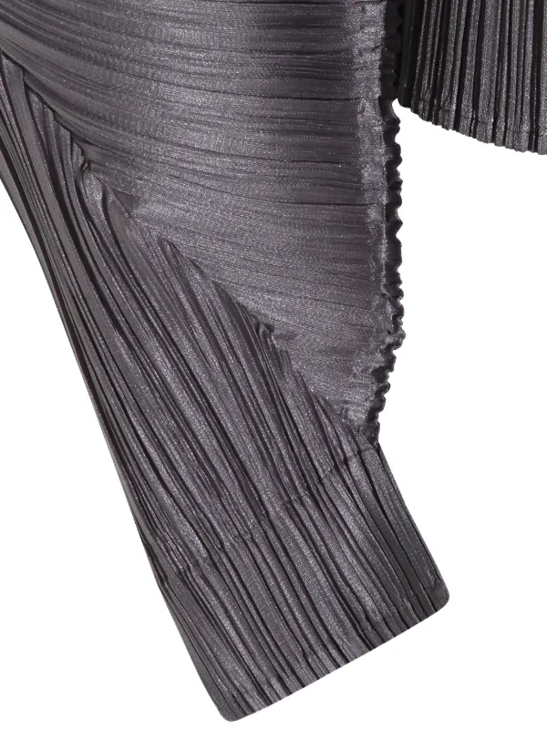 Pleats Please Issey Miyake Skyline Pleated Top | Grey | FARFETCH NZ