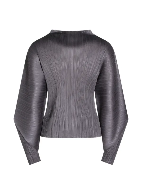 Pleats Please Issey Miyake Skyline Pleated Top | Grey | FARFETCH NZ
