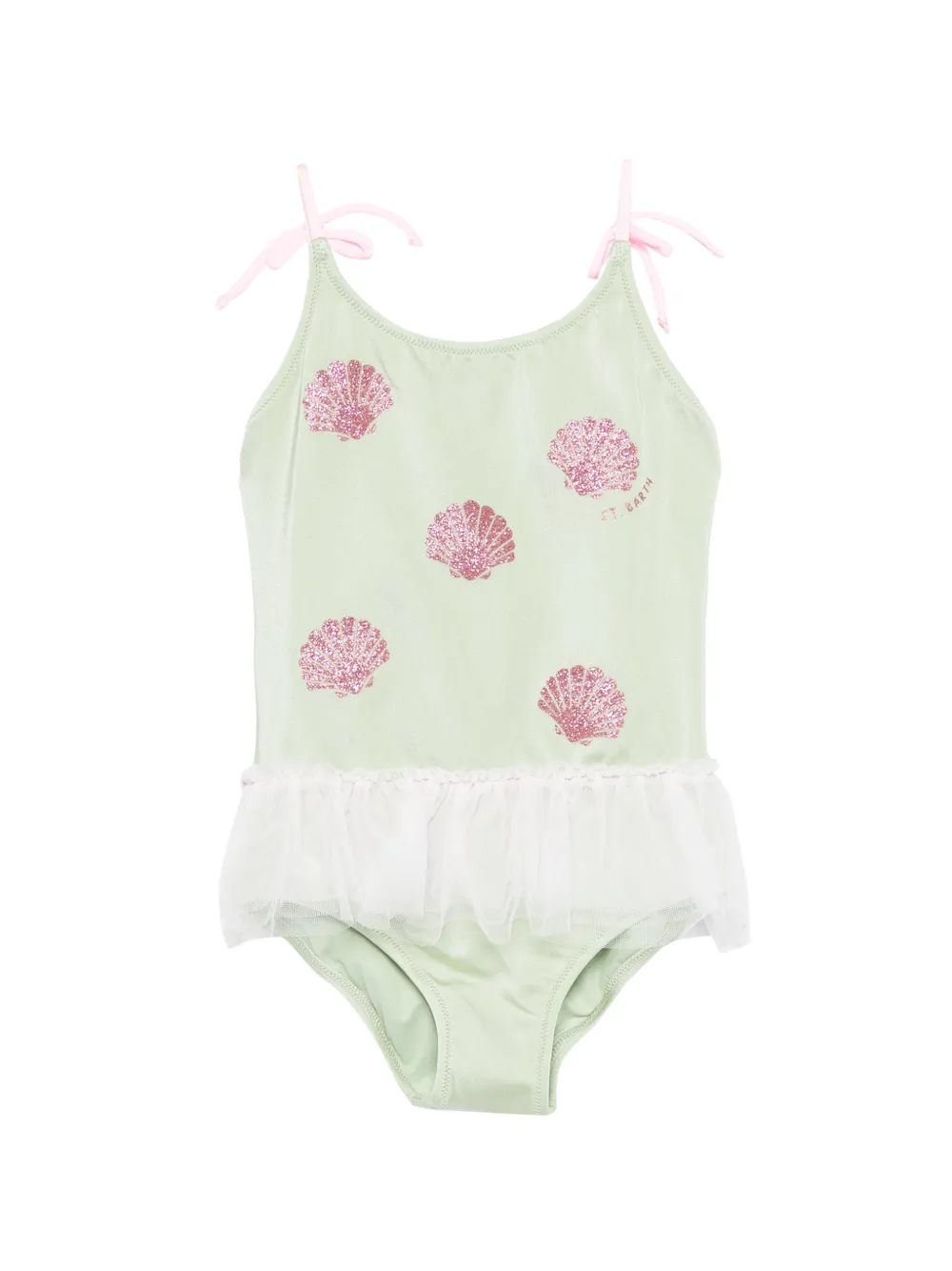 MC2 Saint Barth Kids Dancer ruffled swimsuit - Verde