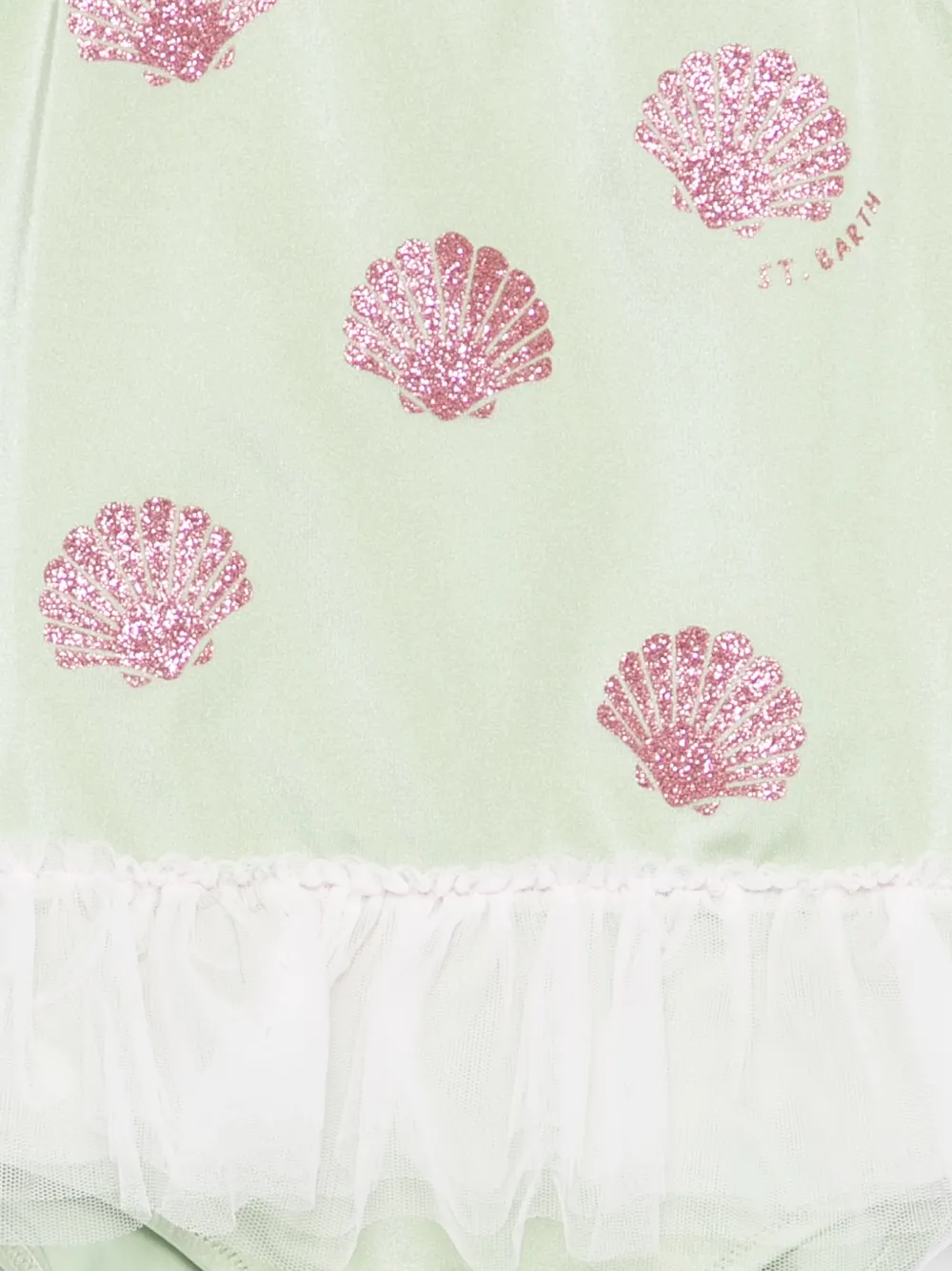  Mc2 Saint Barth Kids Dancer Ruffled Swimsuit - Green 