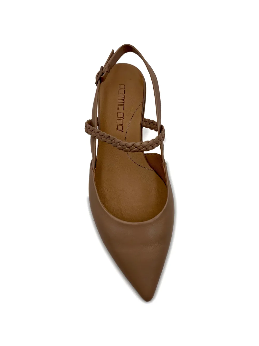 Pomme D´Or braid-detail flat pumps Beige