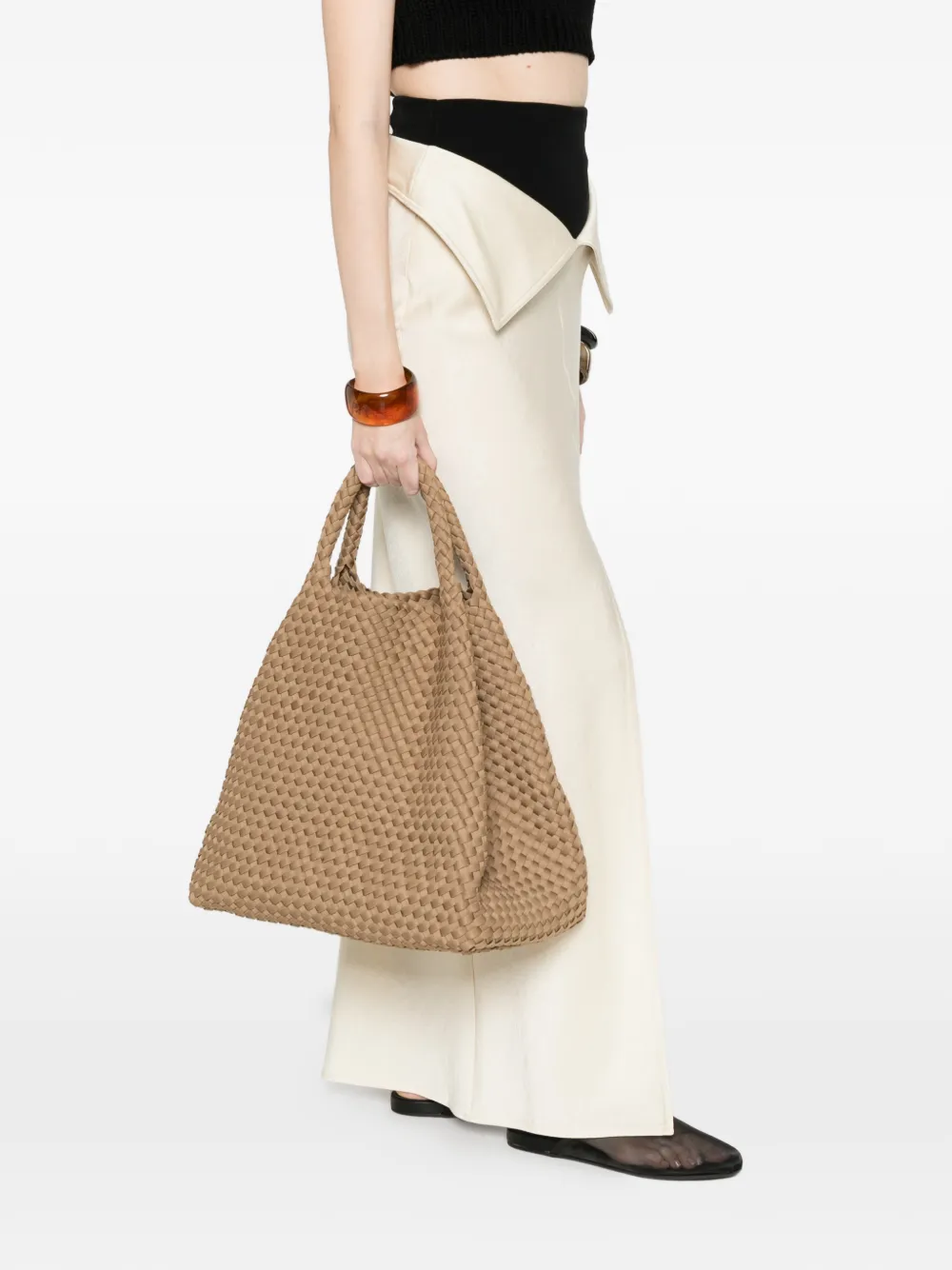  Marrea Large Marrea Braided Handle Shoulder Bag - Neutrals 