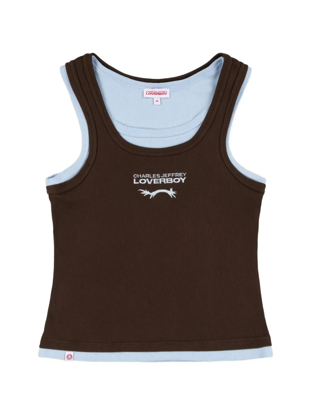 Charles Jeffrey Loverboy layered logo-print vest - Marrone