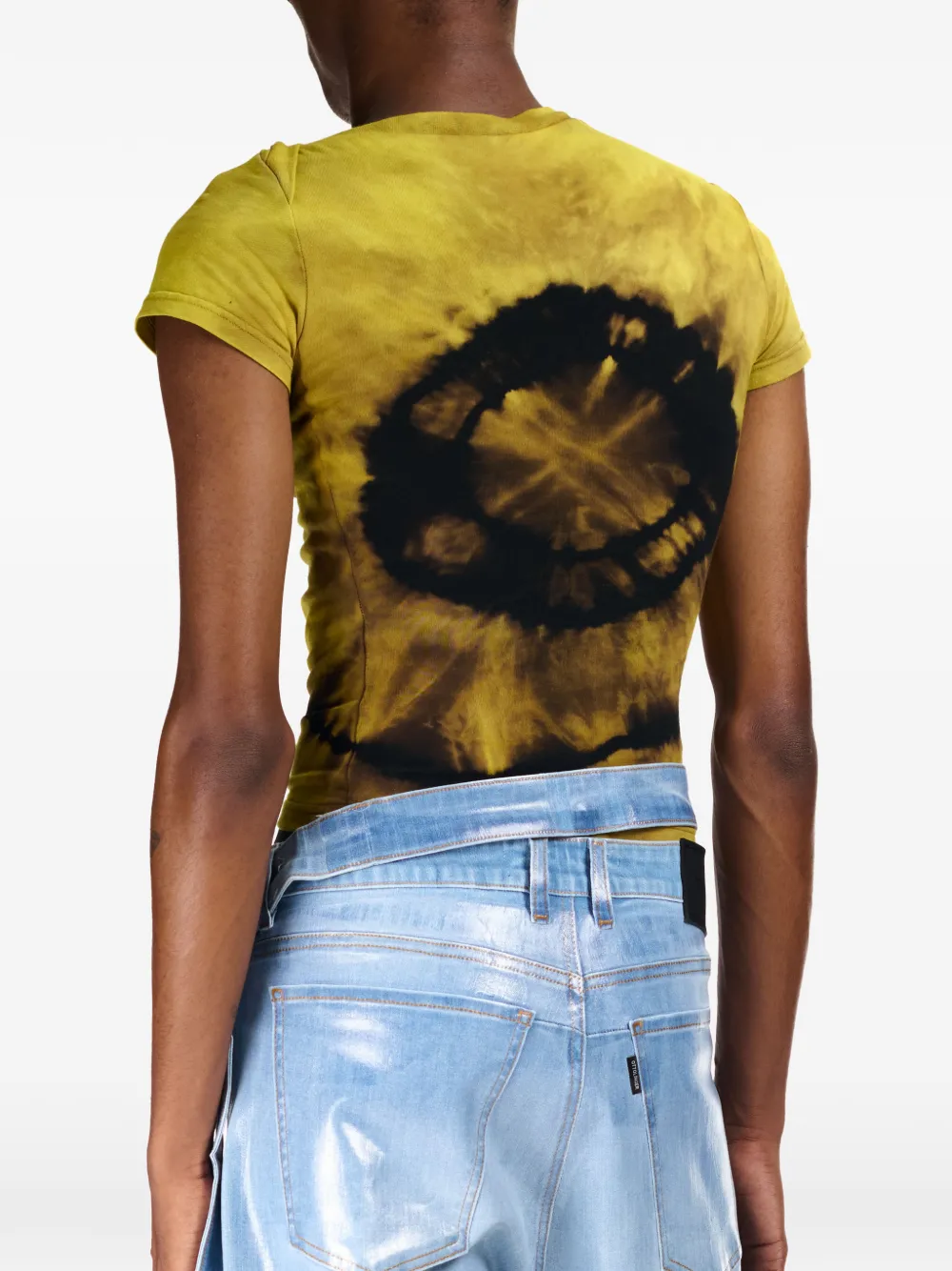 Ottolinger T-shirt met print en uitgesneden details Geel