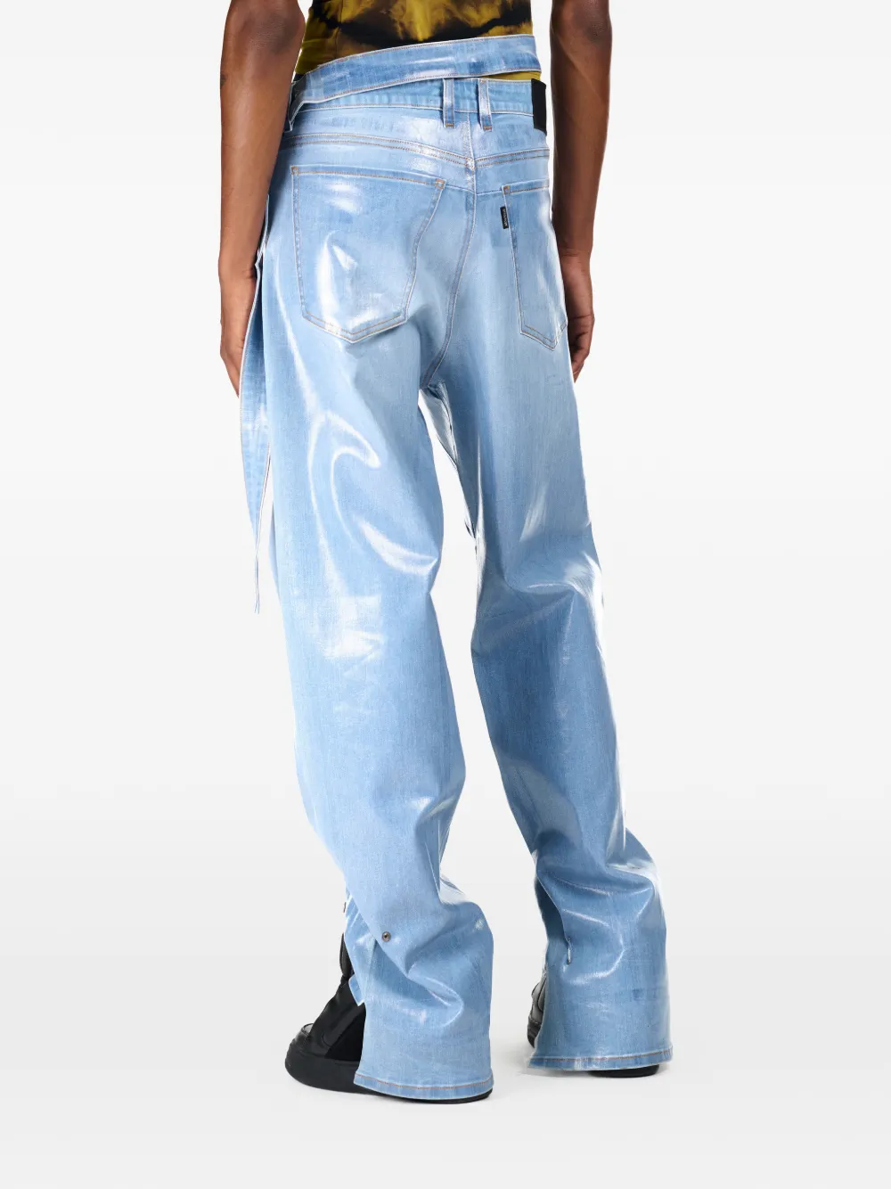 Ottolinger Gerafelde jeans met metallic-effect Blauw