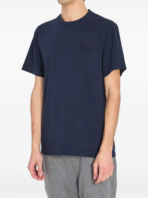 Moncler Camiseta Com Logo Bordado | Azul | FARFETCH BR