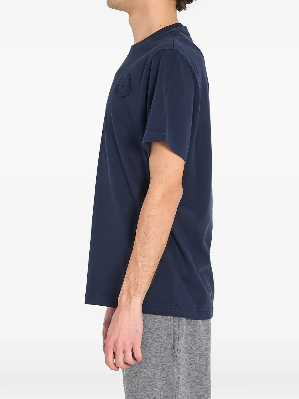 Moncler T-shirt met geborduurd logo Blauw