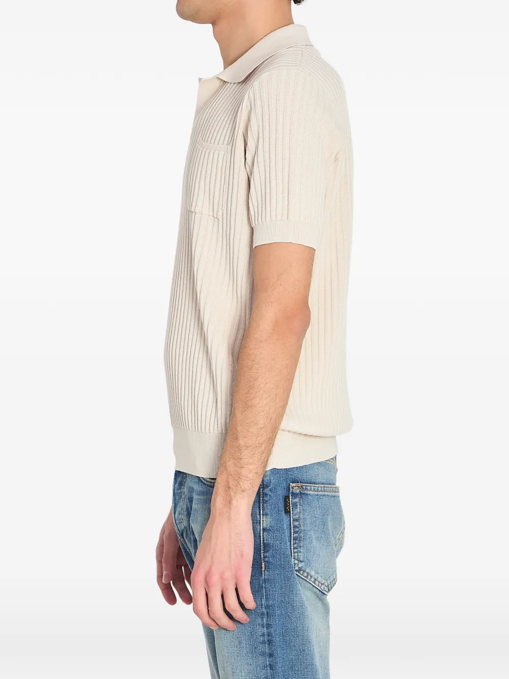 Roberto Collina Geribbeld poloshirt Beige