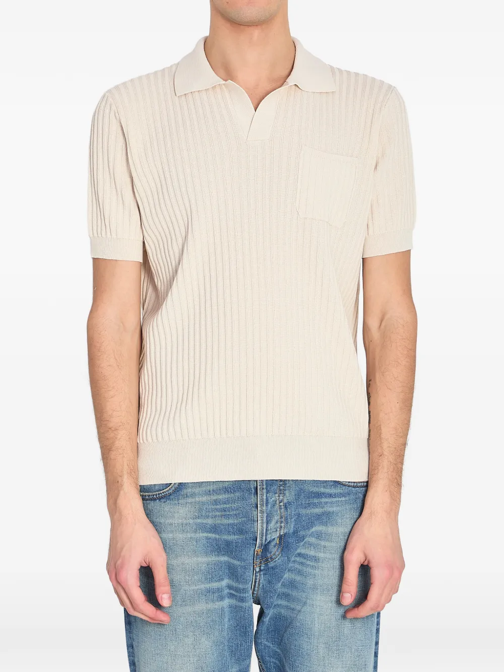 Roberto Collina ribbed pocket polo shirt - Toni neutri