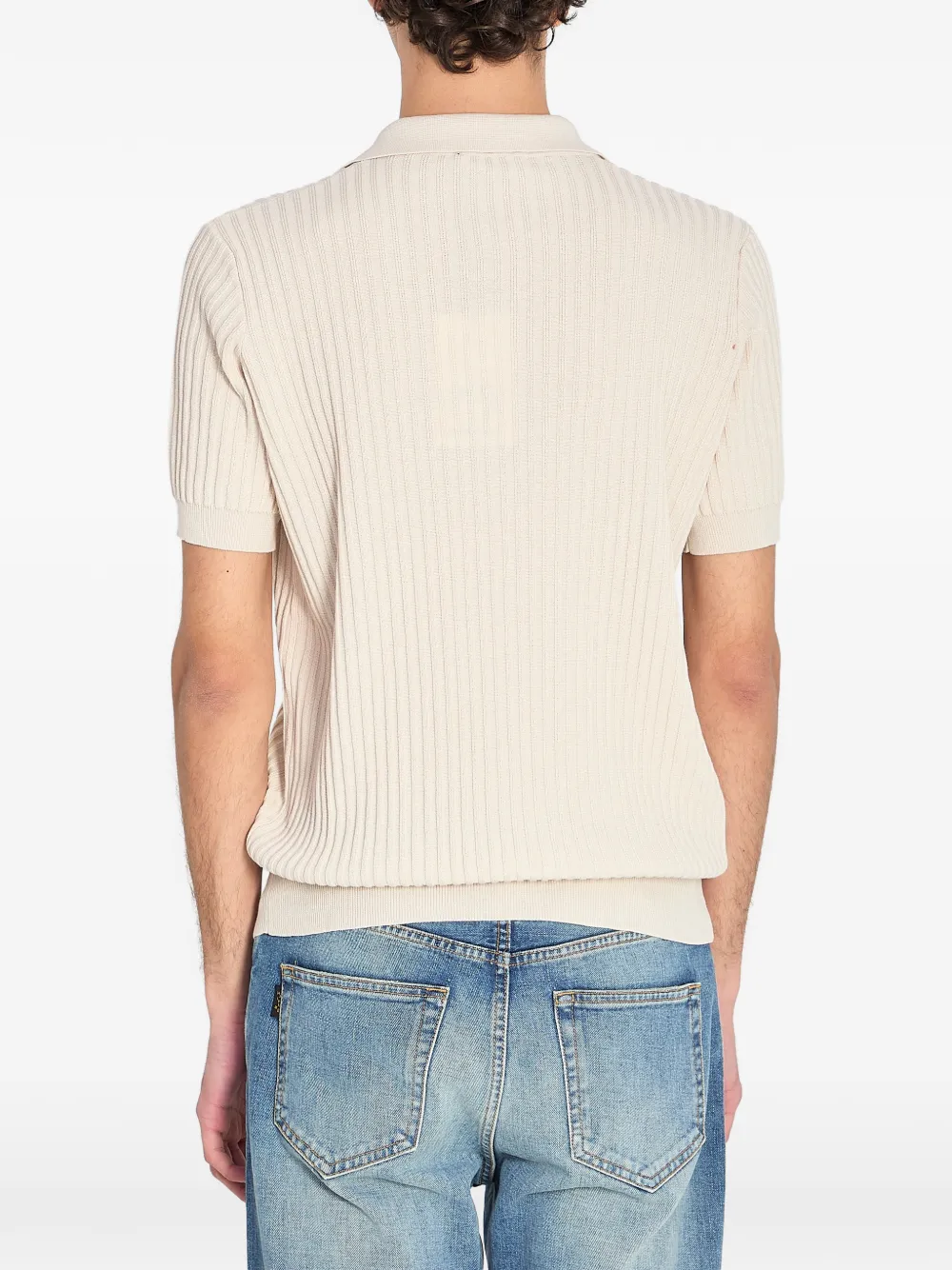 Roberto Collina Geribbeld poloshirt Beige