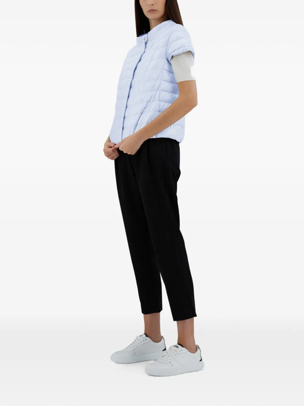 Herno Greta cape met korte mouwen Blauw
