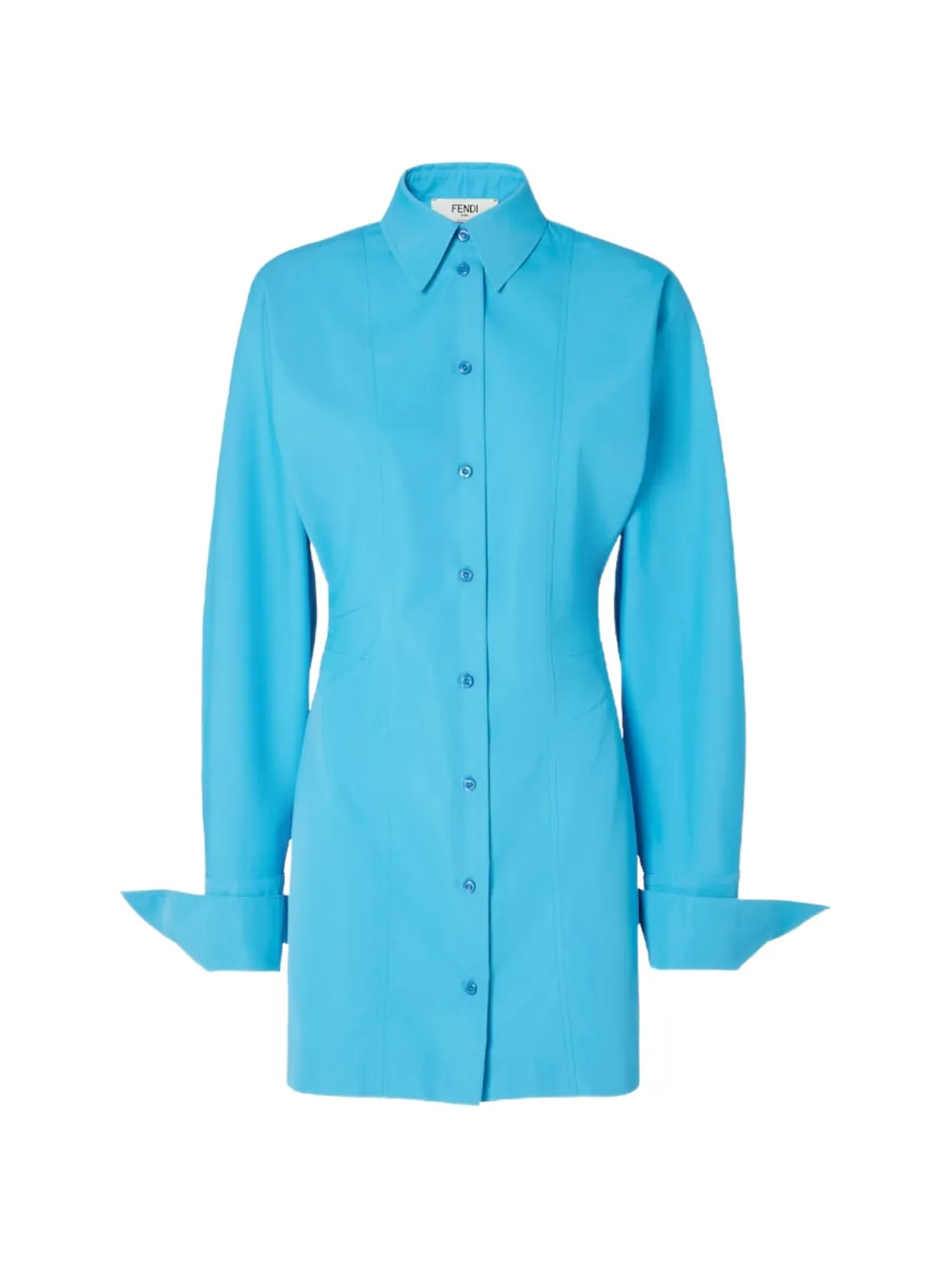 FENDI buttoned collared dress - Blu