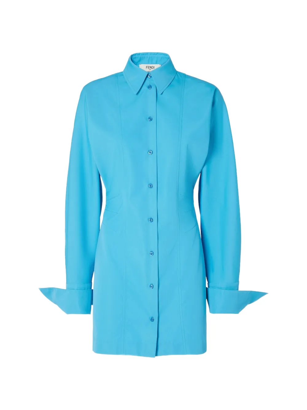 FENDI buttoned collared dress - Blu