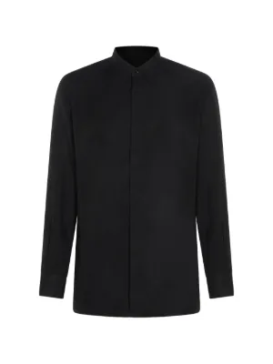 GIORGIO ARMANI 長袖シャツ　ベロア生地　ジップアップシャツ Giorgio Armani ジップアップ シャツ | ブラック | FARFETCH JP