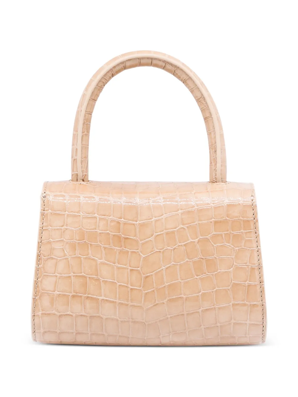 BY FAR Mini 2.0 shopper met krokodillen-reliëf Beige