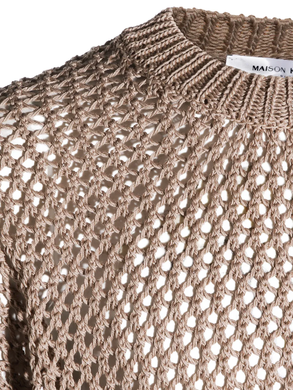 Maison Kitsuné Opengebreide trui Beige