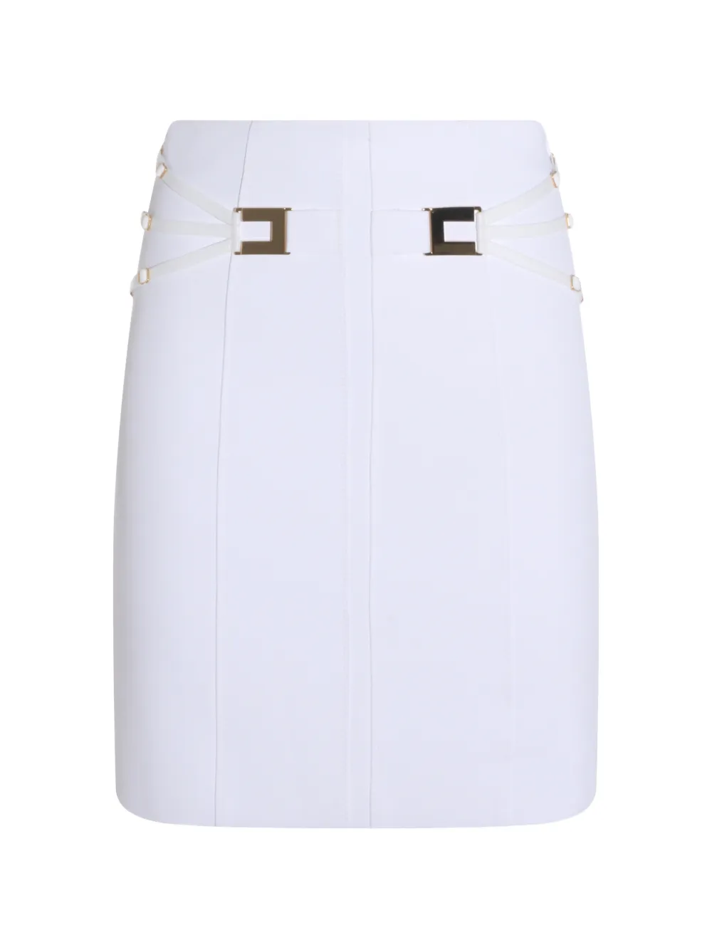 Elisabetta Franchi logo-detail mini skirt - Toni neutri