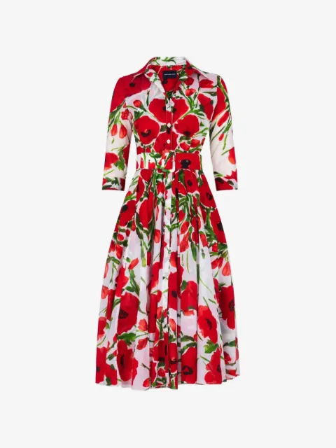 Samantha Sung Aster floral-print belted dress