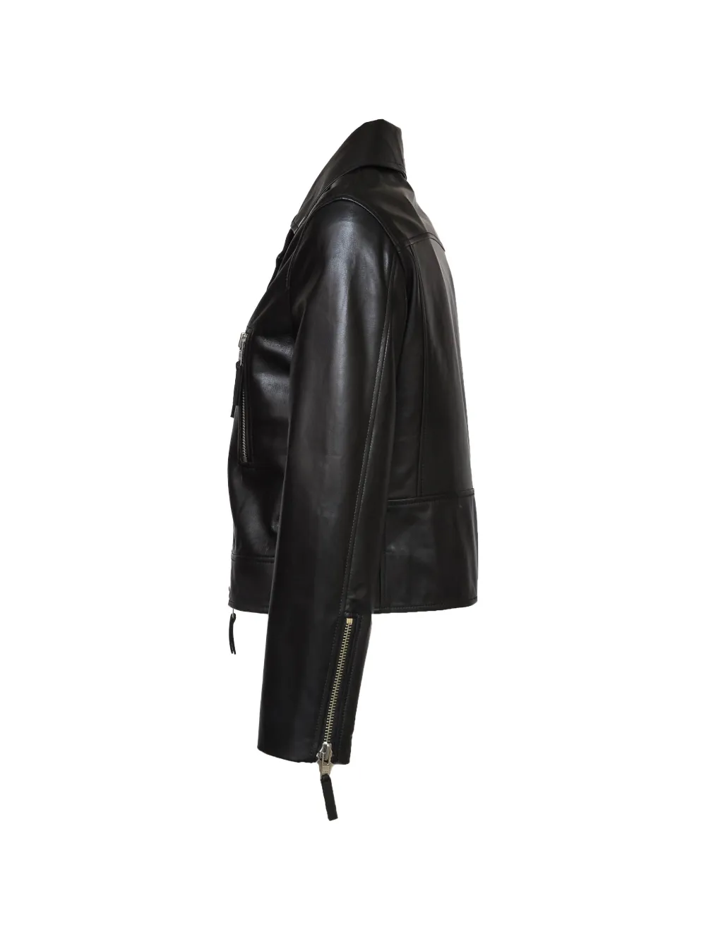  Sword Zip-up Biker Jacket - Black 