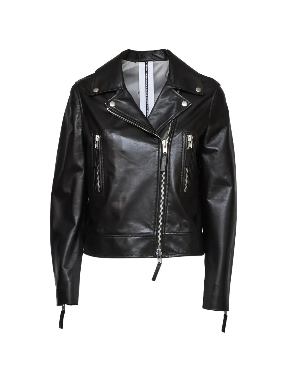 Sword zip-up biker jacket - Schwarz