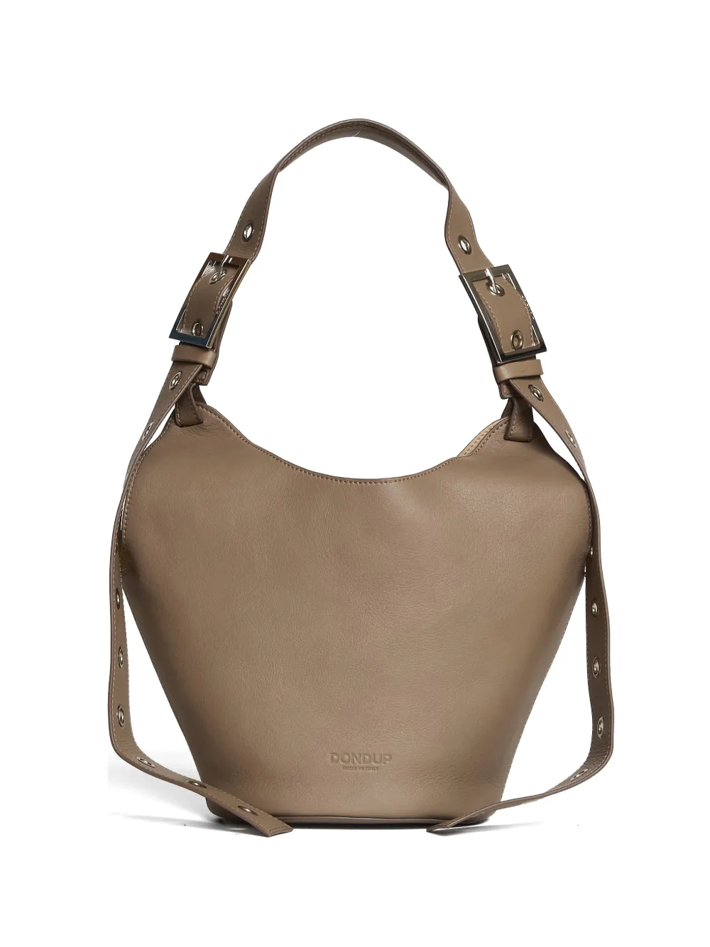 Dondup Small Leather Tote Bag In Brown