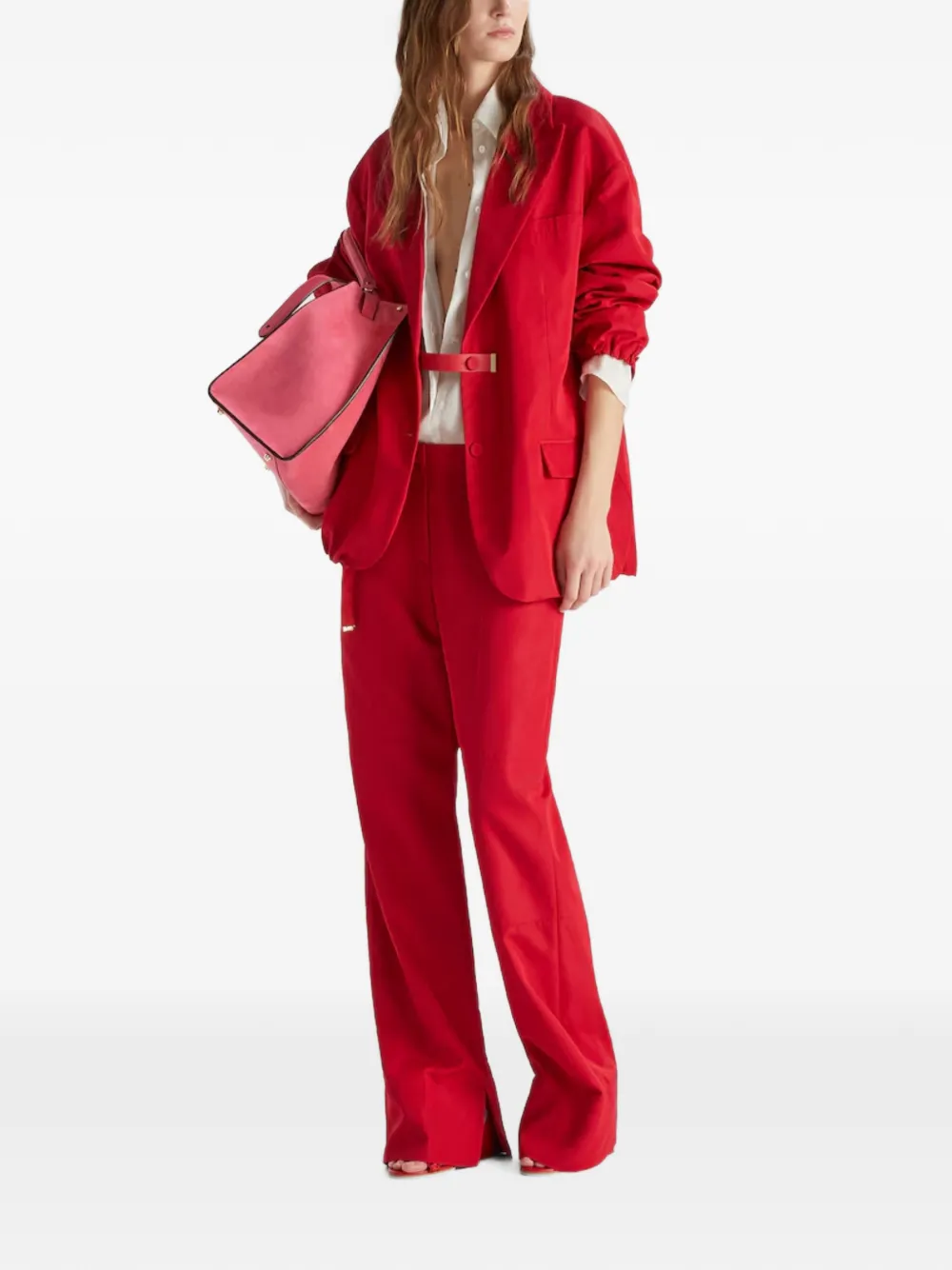 FENDI Jas met riem Rood