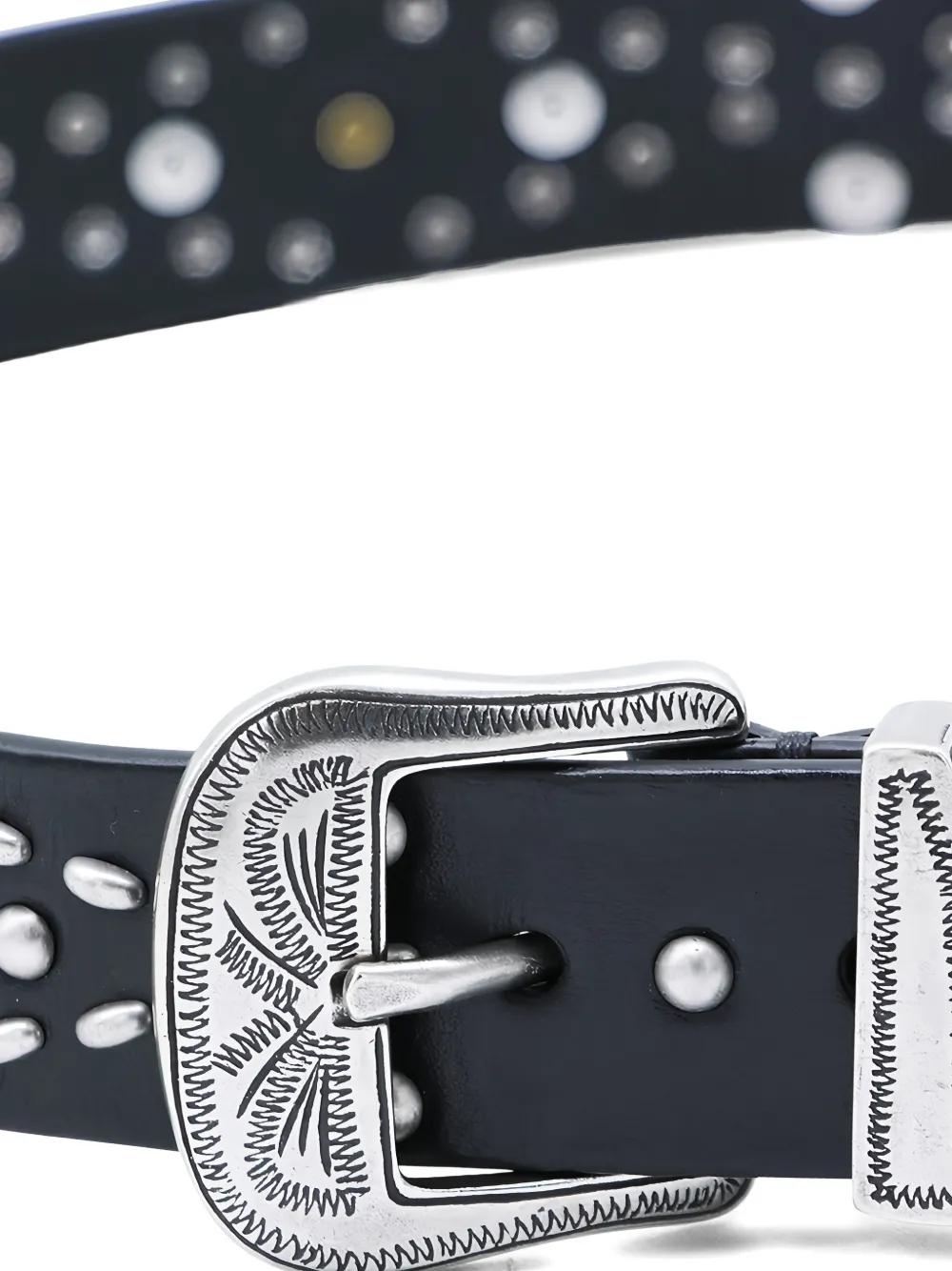  Golden Goose Studded Buckle Belt - Black 