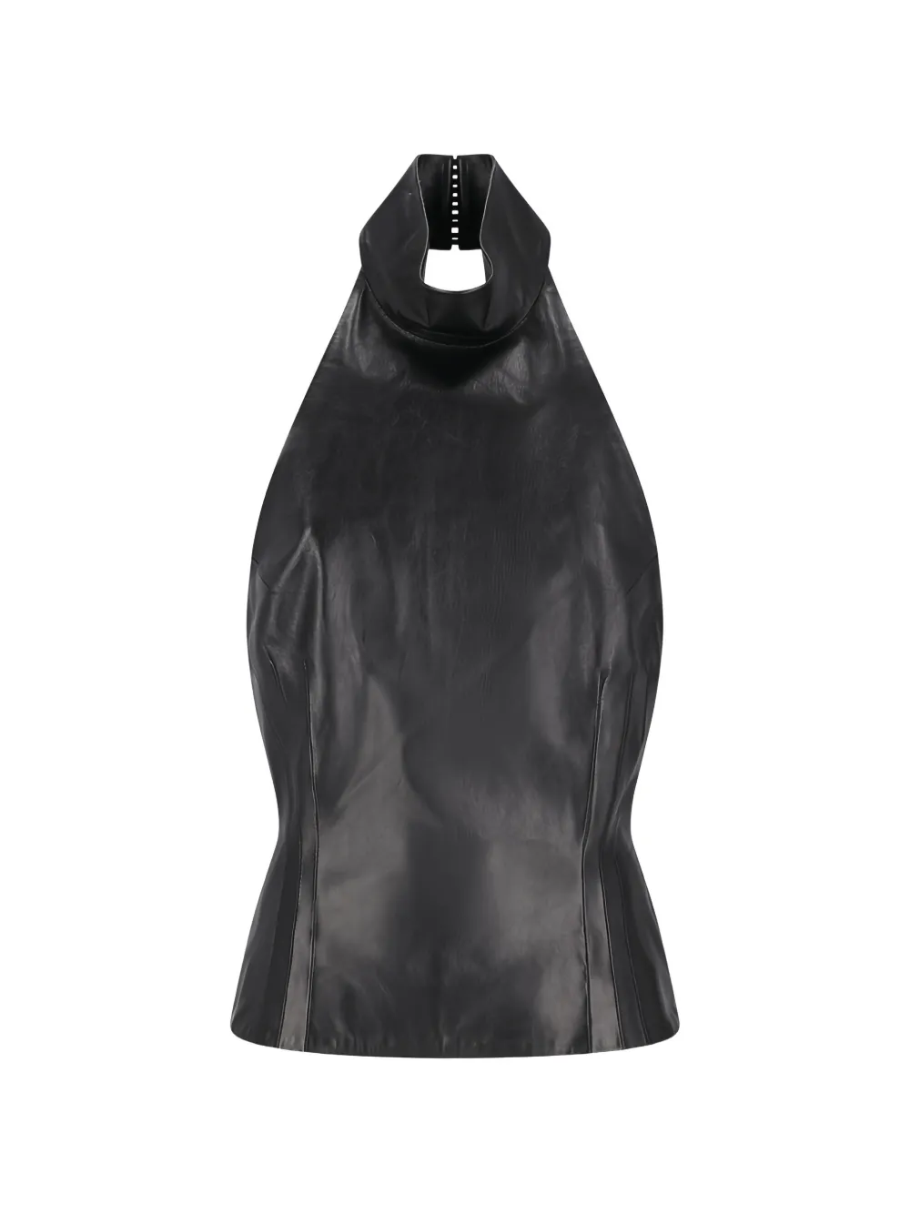 Magda Butrym halterneck leather blouse - Nero