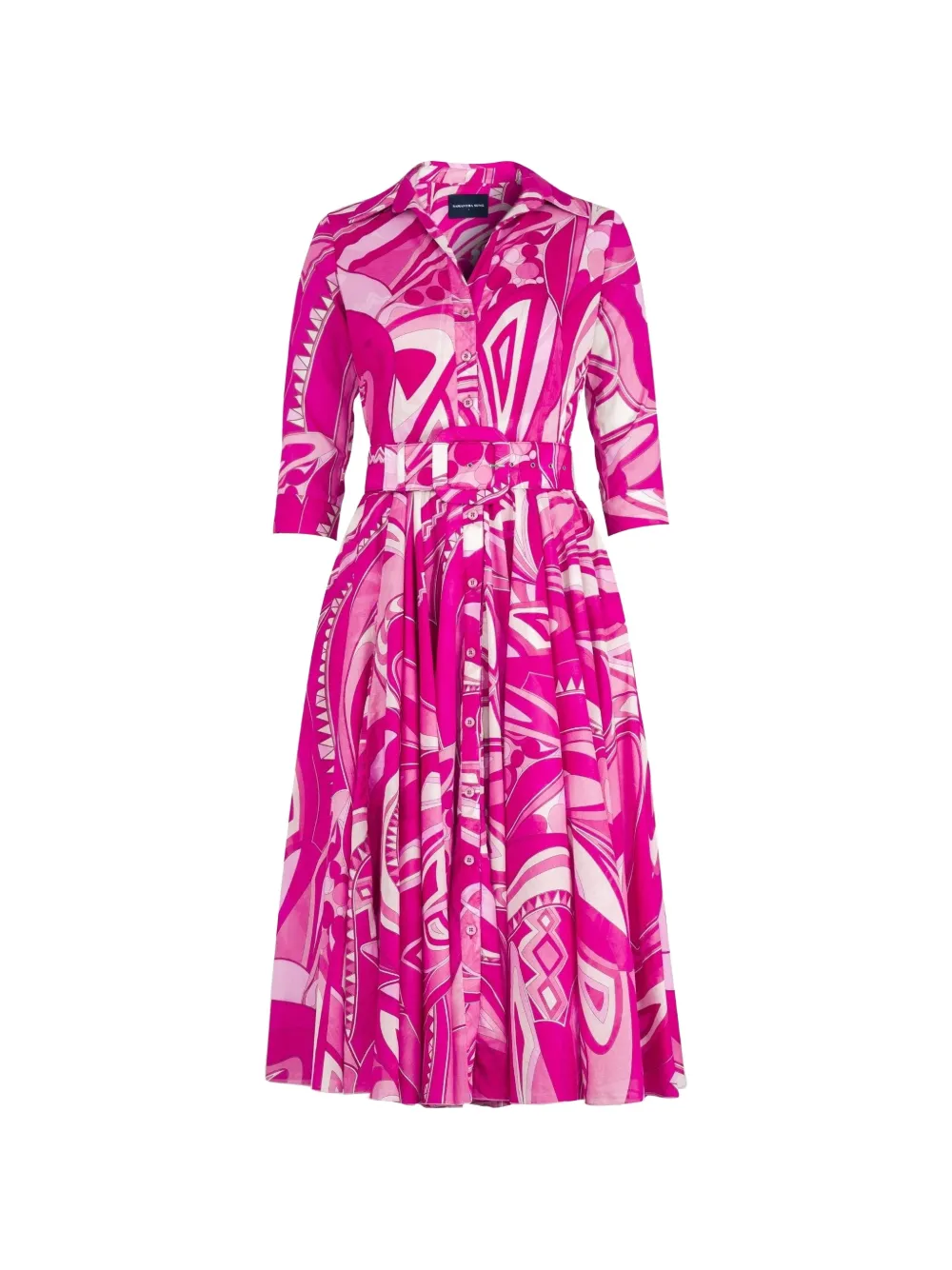 Samantha Sung Aster belted abstract-print maxi dress - Rosa
