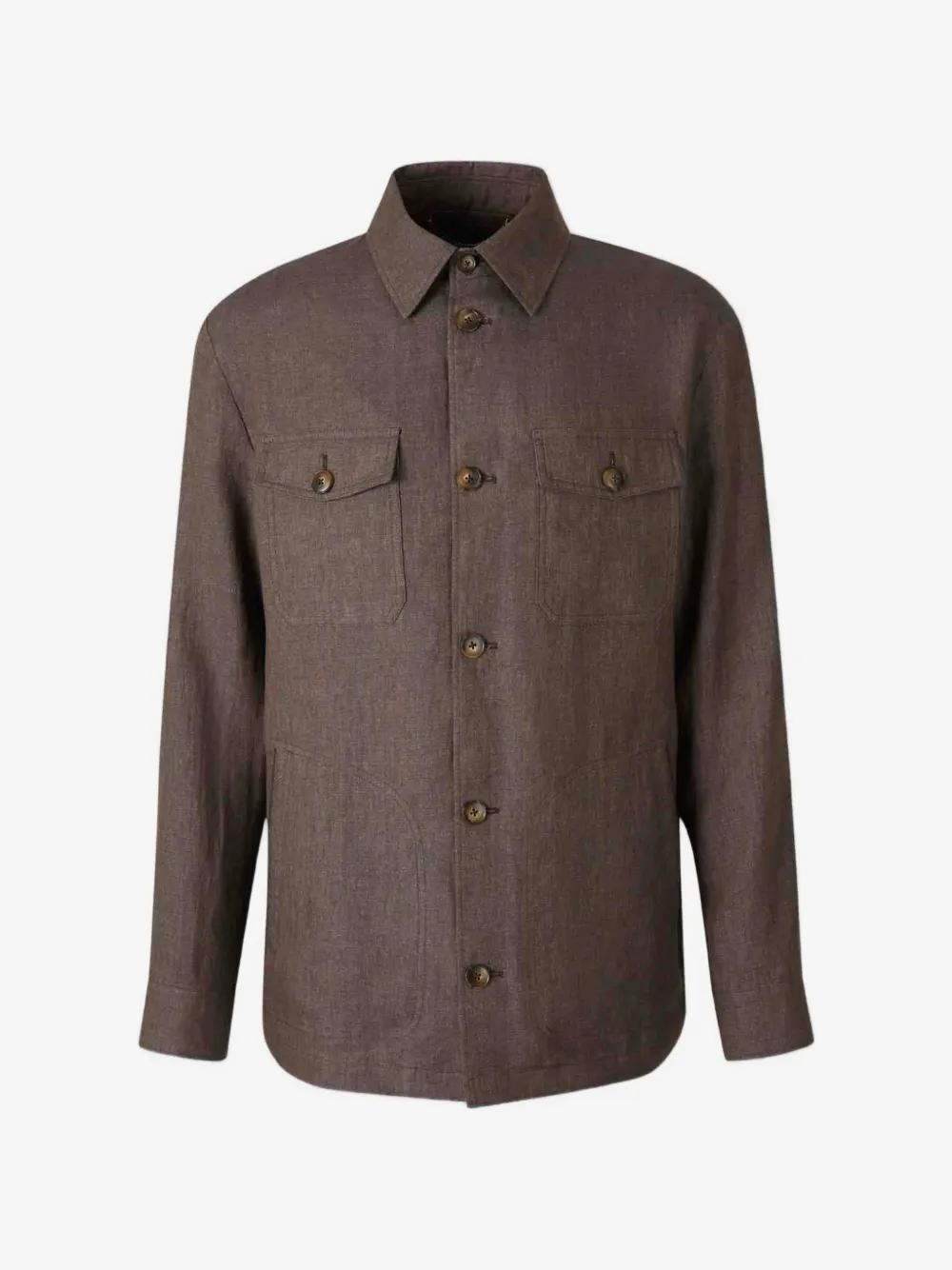 Canali buttoned flap-pocket jacket | Brown | Image 1