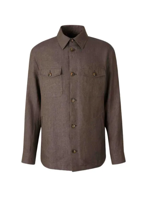 Canali buttoned flap-pocket jacket