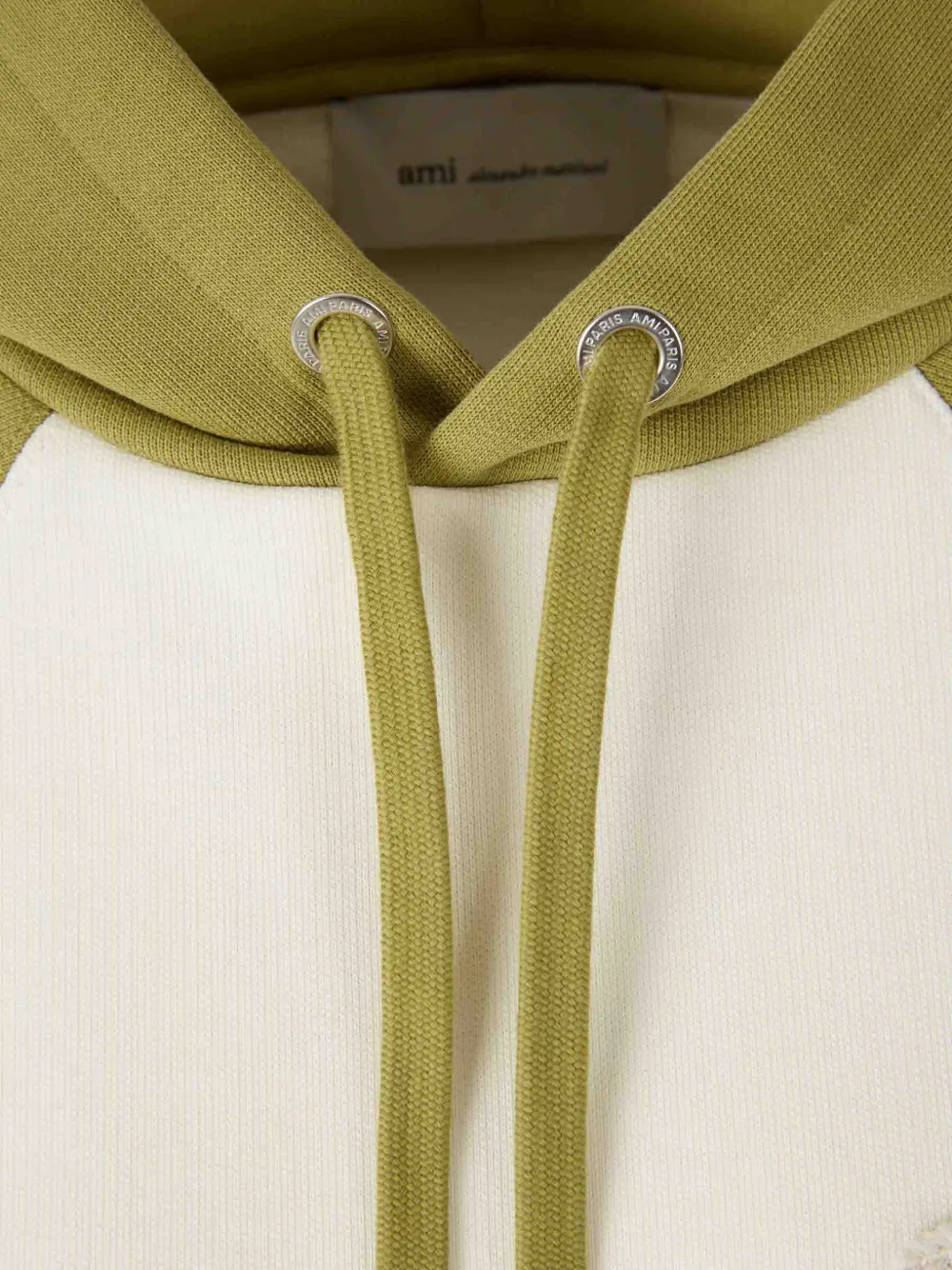 AMI Paris Hoodie met colourblocking en logo-applicatie Beige