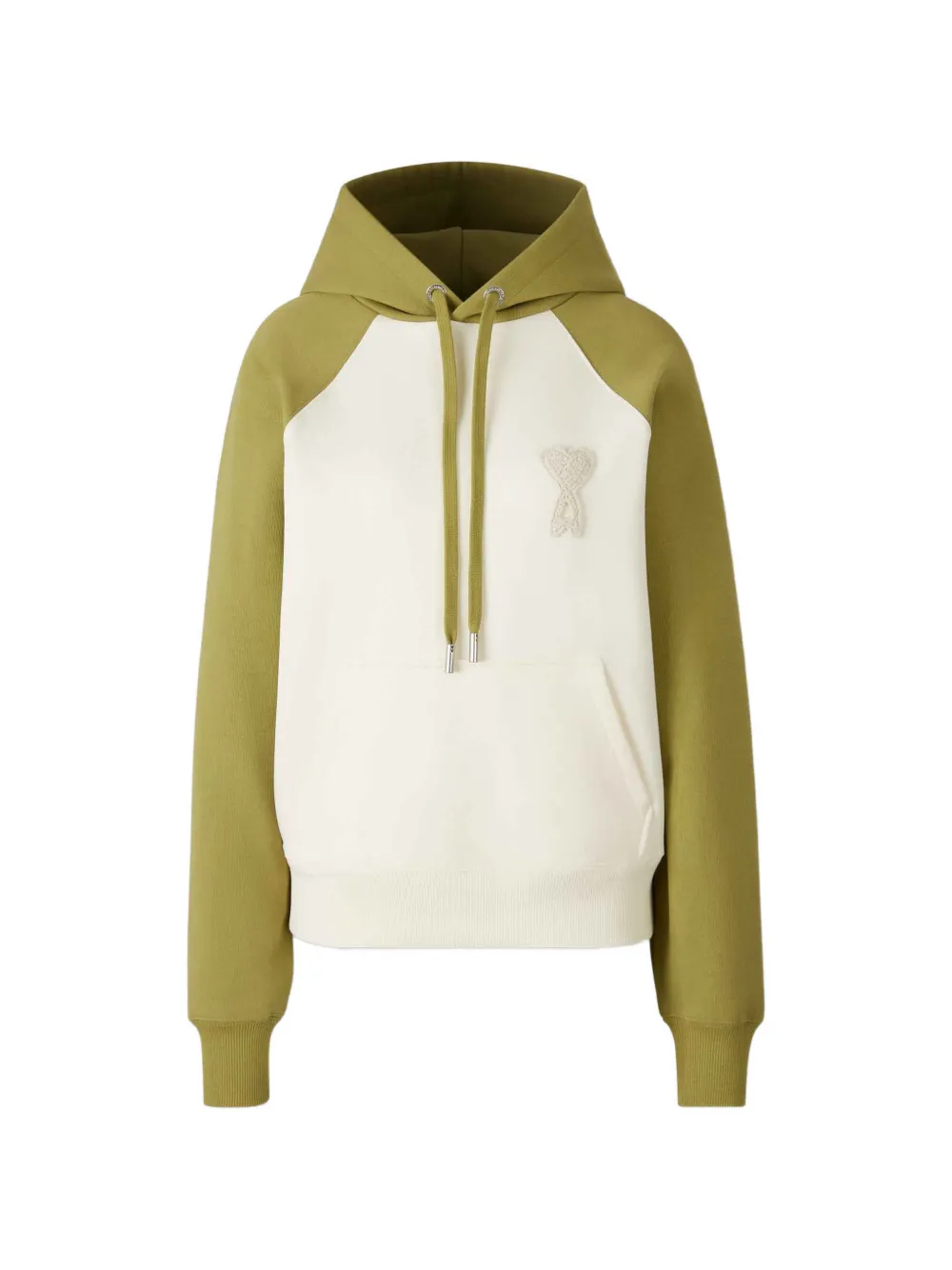 AMI Paris colour-block logo-appliqué hoodie - Toni neutri