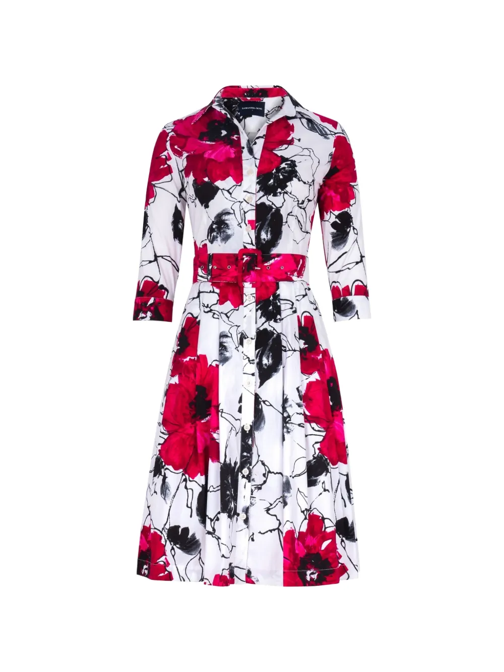 Samantha Sung Audrey floral-print midi dress - Bianco