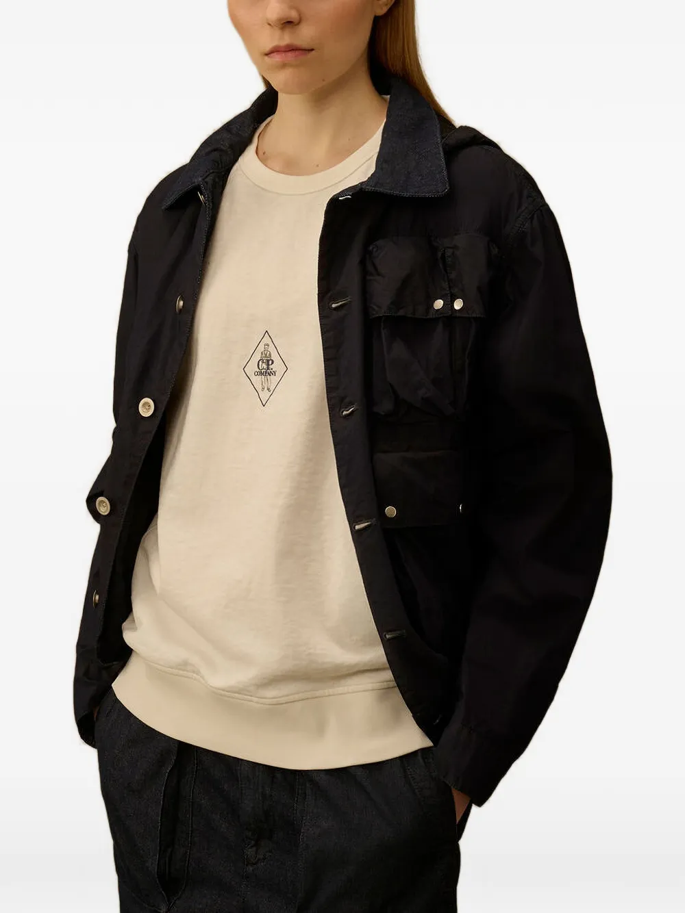C.P. Company T-shirt met print en raglan mouwen Wit
