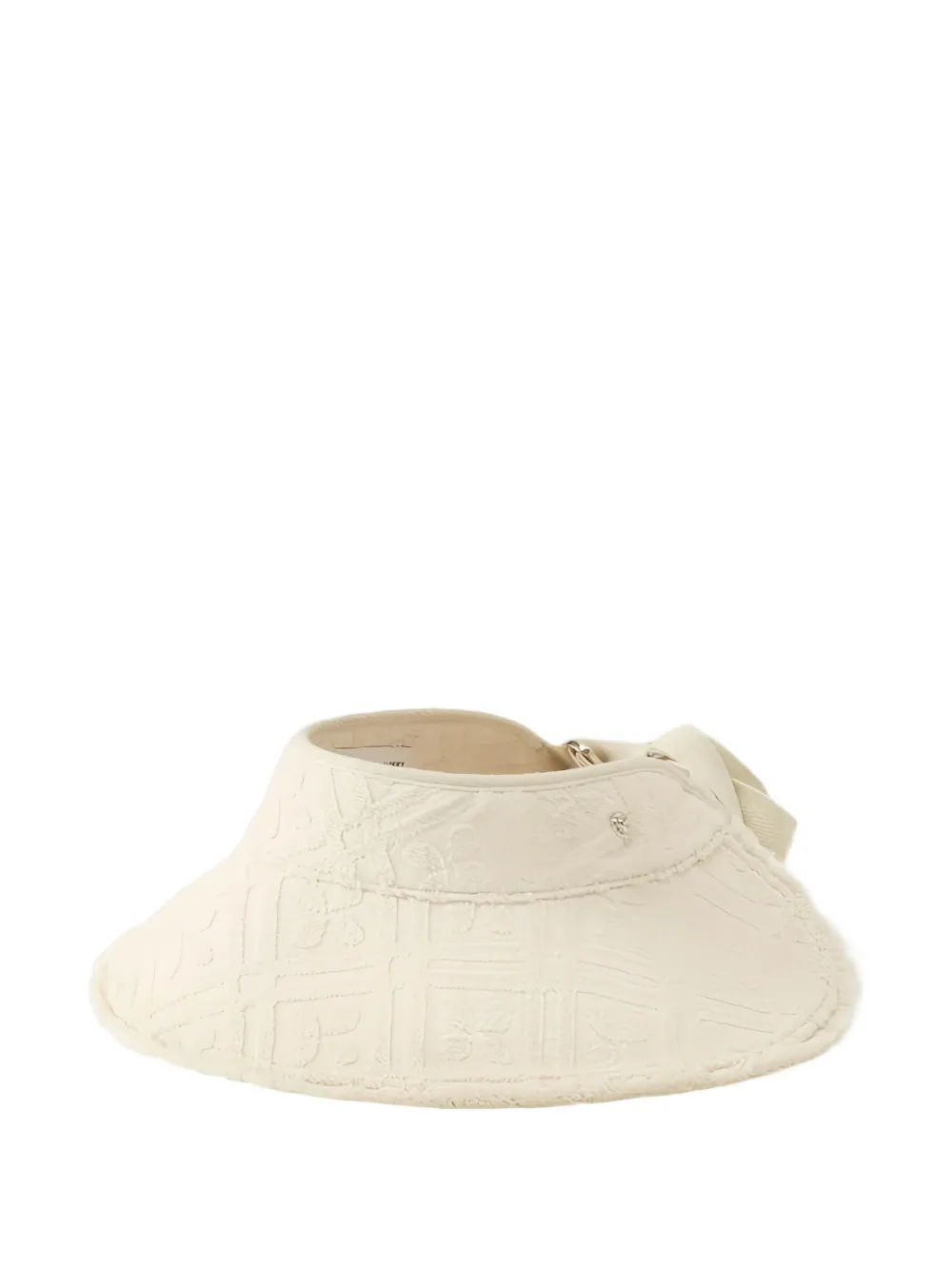Helen Kaminski geometric-pattern fringed-edge visor - Bianco