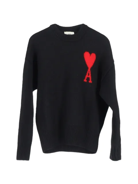 AMI Paris crew-neck logo-detail sweater