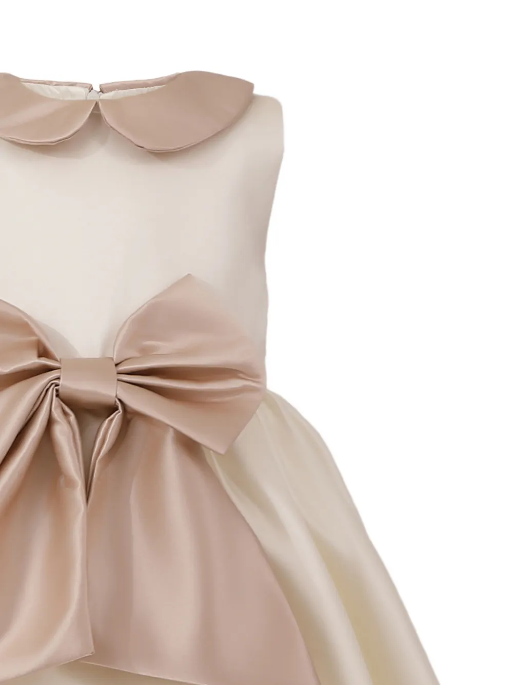 Tulleen Elaria avondjurk met strik Beige