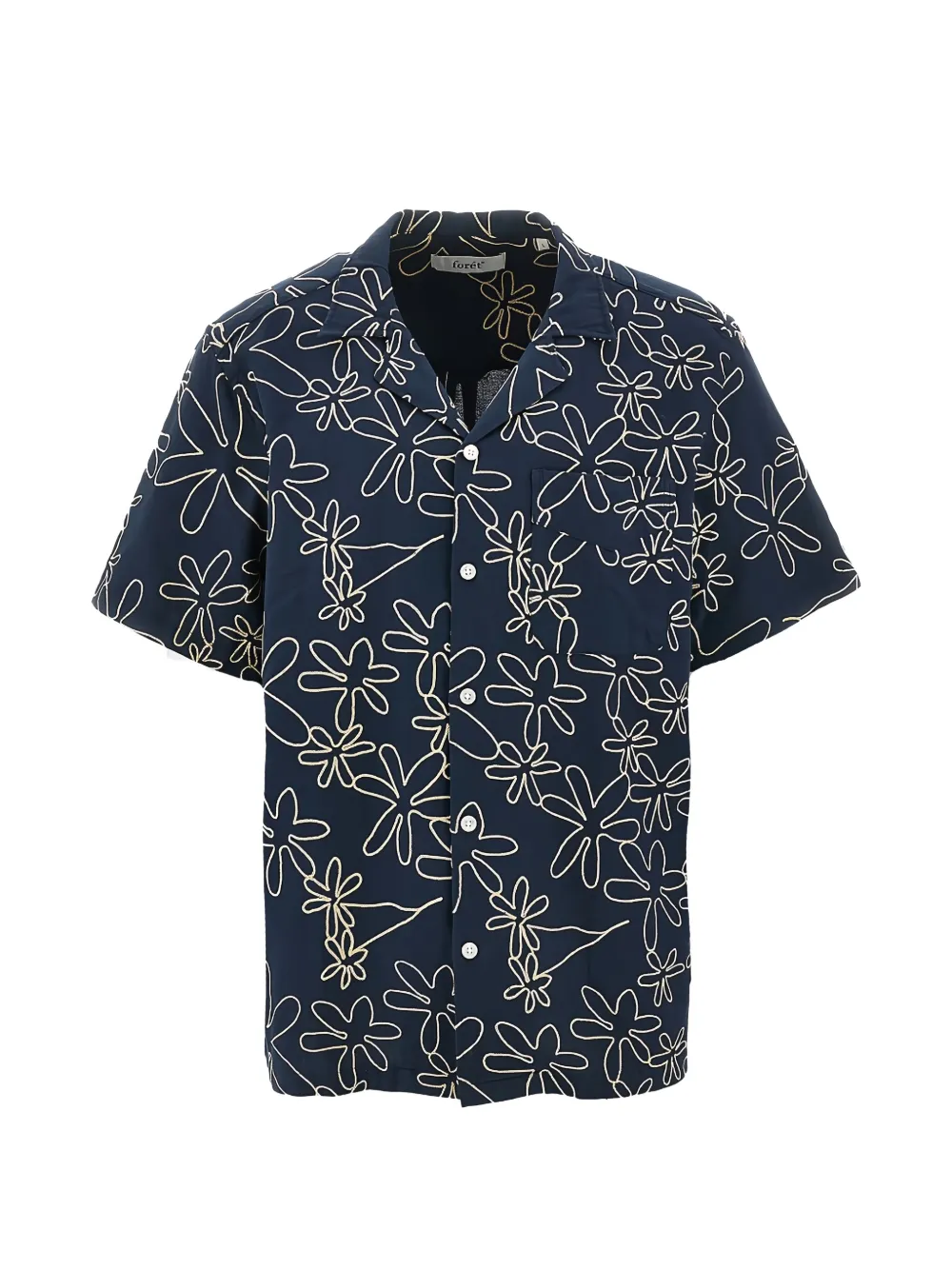 Foret floral-embroidery shirt - Blau