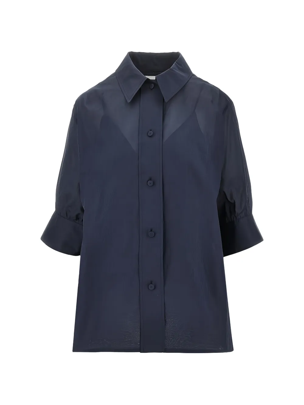 Jil Sander organdy buttoned shirt - Blu