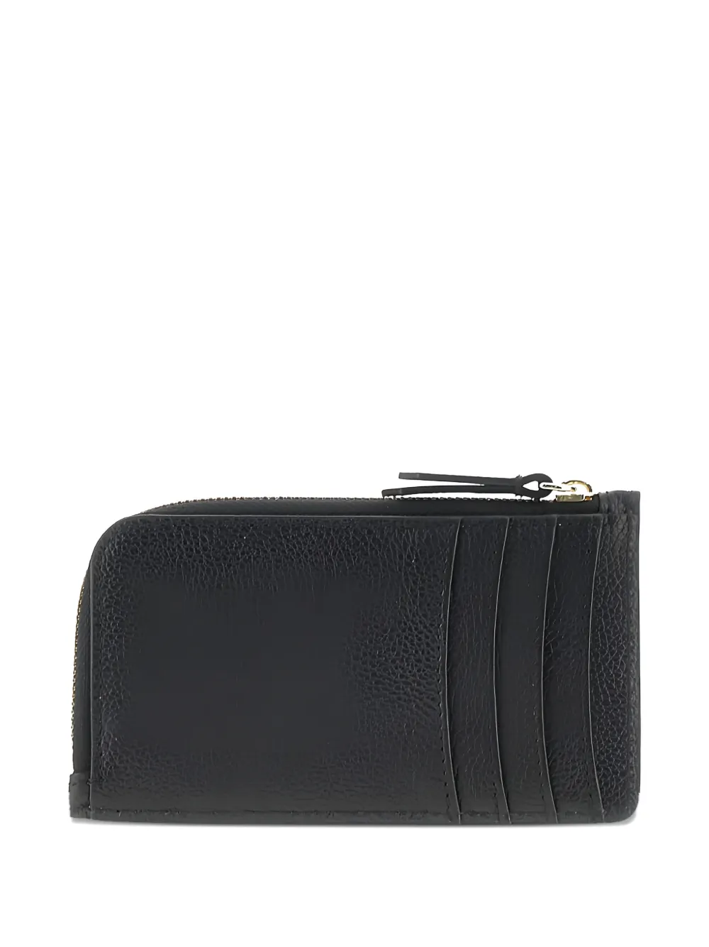 Emporio Armani Leren portemonnee met rits Zwart