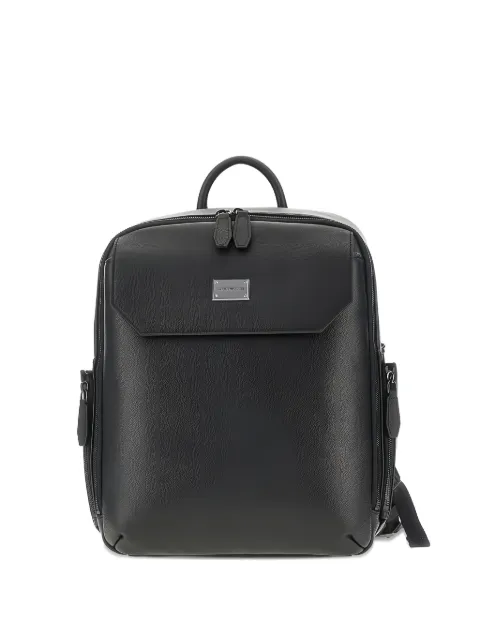 Emporio Armani flap leather backpack