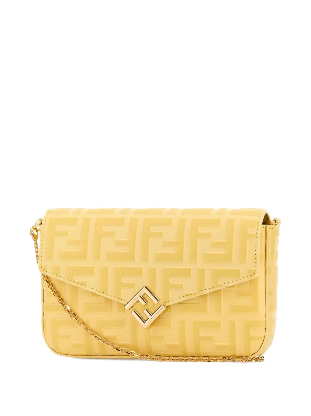  Fendi Ff Diamonds Logo-embellished Wallet - Yellow 