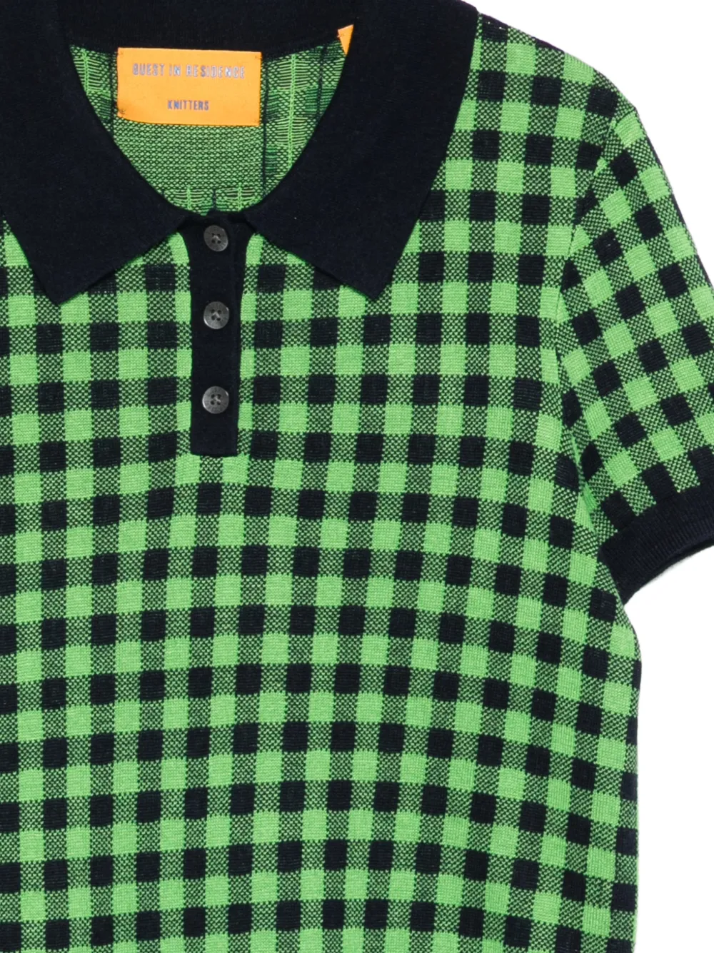 Guest In Residence Shrunken geruite polotop Groen