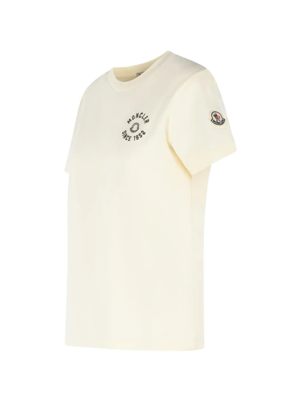 Moncler T-shirt met geborduurd logo Beige